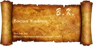 Bacsa Kadosa névjegykártya